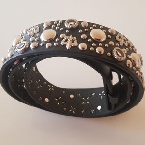 black rhinestone stud  belt/buckle,